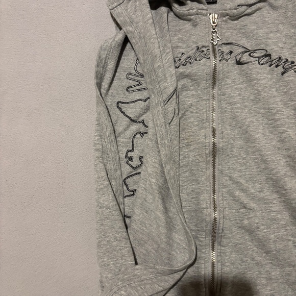 Fox Riders Company Hoodie Size Small Gray Sleeveless Full Zip Gym Workout - Picture 3 of 7